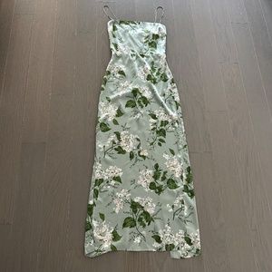 Reformation Green Floral Maxi Dress